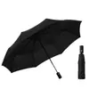 Guarda-chuva Preto de Plástico Dobrável Totalmente Automático com Proteção Solar, Guarda-chuva de Uso Duplo para Sol e Chuva, Fabricante Direto, Guarda-chuva de Proteção Solar, Guarda-chuva Espesso
