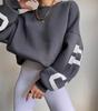 Sudadera Casual Gruesa Versátil de Manga Larga Estampada Moda Femenina Rusa Transfronteriza Baya Silvestre Caqui 2024