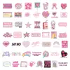 50 Adesivos Graffiti Rosa Doce e Descolado Anti-Estresse, Adesivos de Decoração Criativa Cartoon Personalizados Transfronteiriços para Capas de Celular e Malas