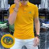 Polo de verano 2025 para hombre, nuevo, transpirable, de manga corta, de alta gama, con perforación en caliente, logotipo de personalidad, media manga, tendencia empresarial