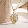 Cadena para Clavícula Femenina Aogu Best-Seller Transfronterizo Lujo Ligero Vintage, Chapado en Cobre Oro de 18 Quilates con Colgante Geométrico de Circonita Nuevo