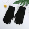 Guantes cálidos de invierno para estudiantes masculinos y femeninos, jacquard de fábrica directo, con pantalla táctil, forro polar grueso para amantes