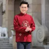 Conjunto de manga larga estilo chino Tang Suit de Beijianglang para hombres de mediana edad y mayores, atuendo bordado casual holgado para primavera y otoño, conjunto completo para papá