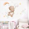 Pegatinas de pared con diseño de osito de peluche y diente de león, arcoíris, para decoración de habitación infantil de jardín de infancia, papel pintado para fiestas, pegatinas autoadhesivas.