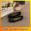 Zuecos de Abuela Planos Estilo Francés de Hada sin Cordones para Mujer, Zapatos Planos Retro de Punta Cuadrada para Mujer, Colección Primavera 2025