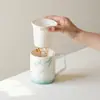 Taza de Cerámica con Orquídea Pintada a Mano de las Dinastías Tang y Song, Taza con Filtro para Té, Taza de Oficina con Tapa, Taza de Té con Revestimiento Interior, Taza Personal