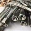 Manguera flexible recubierta de PTFE, resistente a altas y bajas temperaturas, tubo de teflón, resistente a la corrosión, alta presión, trenzado de alambre de acero, manguera de entrada y salida de agua