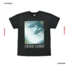 Camiseta de Manga Curta Estampada Y2K Harajuku Europeia e Americana de Verão, Top com Gola Redonda, Estilo de Rua Ins Retrô Escuro Tendência