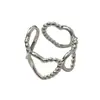 Anillo Idéntico de Bloggera Ins Coreana Anillo de Corazón Hueco de Plata de Ley S925 Estilo Nicho de Gama Alta Simple y Versátil