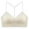 Sujetador Camisola Sin Costuras de Espalda Descubierta en Forma de Y para Mujer, Delgado y Sexy, Escote Profundo en V, Malla de Deseo Puro, Sujetador de Tirantes Finos Tachonado con Pedrería