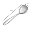 Cuchara de Acero Inoxidable 304 Cuchara de Cabeza Cuadrada Cuchara de Fondo Plano Cuchara para Arroz Cuchara para Sandía Cucharilla para Hogar Restaurante Cuchara para Postre Mango Largo