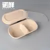 Cajas de Almuerzo Desechables para Comercio Exterior Transfronterizo, Cajas de Empaque para Llevar Comida Ligera, a Base de Pulpa, Ecológicas, Biodegradables, con Compartimentos