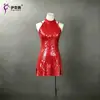 Comércio Exterior Transfronteiriço Vestido Sequin Sem Mangas para Crianças Cheerleading Ginástica Bodycon Saia Traje de Performance Sequin Dança de Jazz