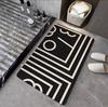 Tapete de piso absorbente de barro de diatomeas suave abstracto geométrico antideslizante de secado rápido tapete de puerta de inodoro alfombra de baño