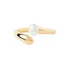 Artículo de moda más vendido transfronterizo europeo y americano Anillo abierto de plata de ley S925 versátil personalizado con perla de concha redonda, simple, de alta gama, de lujo ligero