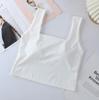 Seda de Hielo Cuello Cuadrado Hombro Ancho Hermoso Espalda Tirantes Chaleco Envolvente para el Pecho para Mujer Sin Aro de Acero Copa Fija Uso Interior Uso Exterior Chaleco Base para Mujer