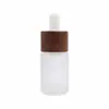 Em estoque fosco 10ml cilíndrico ombro plano fundo grosso garrafa óleo essencial sub-engarrafado essência cosmética conta-gotas frasco atacado