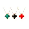Collar de Trébol de la Suerte de Plata S925 para Niñas Lujo Ligero Exquisito Colgante de Flor de Ágata Malaquita Regalo de San Valentín