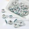Anéis Coloridos com Diamantes em Cobre Banhado a Ouro, Contas Espaçadoras, Contas de Roda Artesanais Incrustadas com Diamantes, Acessórios para Joias de Pulseira e Colar DIY, Contas Soltas