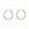 Pendientes de aro lisos de plata de ley 925 con baño de oro blanco de 18 quilates, joyería de lujo ligero de alta gama para mujer, pendientes de aro simples