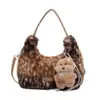 Yue Zi 2026 Otoño/Invierno Nueva Moda Bolso Pequeño con Cinturón de Felpa Bolso de Hombro Bolso de Mano Bolso Peludo Bolso Cruzado para Mujer