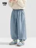 Ropa infantil Yingsibao otoño nuevo pantalones para niñas jeans para niños pantalones jogger con cordones para niños mayores