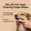 Lenços de Limpeza para Pets Eeljoy Limpam Suavemente os Dentes e Resíduos de Tártaro dos Pets, Lenços de Dedo para Limpeza Diária