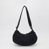 Bolsa de Tela Suave Plisada Bolso Cruzado para Mujer Bolso Dumpling Gran Capacidad Bolso de Clase para Estudiante Bolso de Tela Simple Bolso General Bolso de Hombro