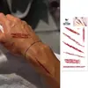 Venta al por mayor de fábrica Pegatinas de Tatuaje Clavícula Fiesta de Halloween Impermeables Duraderas Cicatriz Costura Cara Tatuajes Temporales