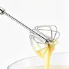 Batedor de Ovos Semiautomático de Aço Inoxidável Spot Misturador Rotativo de Pressão Manual Ferramenta de Cozinha para Cozinhar Bolo