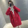 Otoño e invierno 2023 Nuevo Suéter Muy de Hada Cuello en V Abrigo de mujer Moda coreana Cárdigan suéter holgado largo