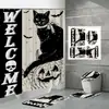 Ventas Directas de Fábrica Amazon Comercio Electrónico Halloween Nuevo Estampado Digital Impermeable Poliéster Cortina de Baño Mampara Cortina de Ducha 2