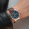 Reloj Megir genuino para hombre, de negocios, de moda, con correa de acero, cronógrafo, resistente al agua, luminoso, de cuarzo, modelo 2150