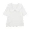 ALINDM Talla Grande Elegante Blusa de Manga Corta Reductora de Edad Verano 100kg Falda de Encaje Francés