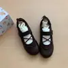 Zapatos de Cuero para Mujer Estilo Francés 2026 Otoño Nueva Llegada Estilo Ballet Zapatos Mary Jane Bajos Zapatos Planos Retro con Tira Cruzada para Mujer