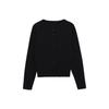 Atacado de Roupas Femininas Transfronteiriças Estilo Europeu e Americano 2025 Nova Moda Versátil Gola Redonda Tricô Plano Manga Longa Camisa Cardigã Top