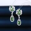 Aretes de Aguja de Plata s925 Lujo Ligero para Mujer Forma de Flor Gotas de Agua Super Flash Zircón Grande Incrustado Borla Larga Modifica la Forma del Rostro