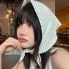 2025 Nuevo Pañuelo Triangular de Lunares Coreano para Mujer Moda Primavera y Verano Turbante Francés Nuevo Pañuelo de Seda para Vacaciones Diadema de Moda
