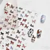 Pegatinas de Arte para Uñas 3D con Relieve de Pony con Patrón de Tela Retro Lindo para Año Nuevo Pegatinas de Decoración para Diario DIY Pegatinas para Uñas