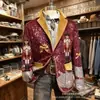 Site independente internacional Amazon TEME blazer de veludo cotelê de manga comprida com dois bolsos masculinos