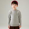 Suéter infantil de lana pura con flores retorcidas para otoño e invierno, suéter infantil de cachemira cálida y gruesa de punto para niños de talla mediana y grande, para niños y niñas.