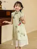 Vestido para Niñas Falda Infantil Nuevo Estilo Chino Conjunto de Pantalones Cheongsam Verano 2026 Nuevo Sin Mangas Estilo Nacional Cheongsam