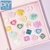 Pegamento cremoso resina accesorios diy mano simulación perla vieira transparente amor cristal de agua caja accesorios
