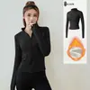 Top de Yoga para Mujer con Cuello Alto, Cierre Completo, Forro Polar, Chaqueta Fitness Corta Gruesa, Cálida y Ajustada, Se Puede Usar al Aire Libre