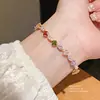 Pulsera Deslizante Rombo de Zirconia Transfronterizo Gota de Color Pulsera de Lujo Ligero Gama Alta Versión Coreana Pulsera Dulce de Moda