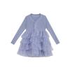 Vestido de punto estilo coreano de alta calidad tipo pastel para niñas, nuevo para primavera y otoño 2026, vestido largo de manga larga francés para celebridades de internet infantiles