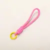 Llavero de Cuerda de Poliéster Tejida a Mano Colorida Colgante Pequeño Accesorios para Joyería DIY Cuerda Anti-Pérdida Cadena para Teléfono Móvil Correa