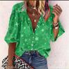 Nueva Camisa de Botones con Cuello de Solapa y Estampado de Estrellas para Mujer, Estación Primavera y Verano 2021, Estación Independiente de Amazon, Transfronteriza Europea y Americana para Mujer
