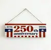 Letrero de Madera del Día de la Independencia - 250 Aniversario de los Estados Unidos - Decoración Colgante para Hogar, Puerta, Ventana, Patio