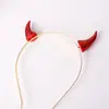 Diadema Roja con Cuernos Dorados para Halloween Hebilla Dorada en la Frente Decoración Rey Demonio Toro Estilo COS Tocado Unisex